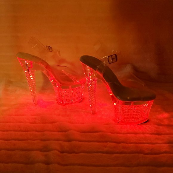 Multiple Function Led Lighted Flashdance Special Textured Platform 7" Heels - Picture 13 of 14